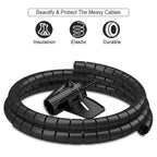 2M Cable Organizer Cable Tube Clip Flexible Spiral Wire Protector Computer Cord Protective Tube Clip Desk Tidy Management Tools