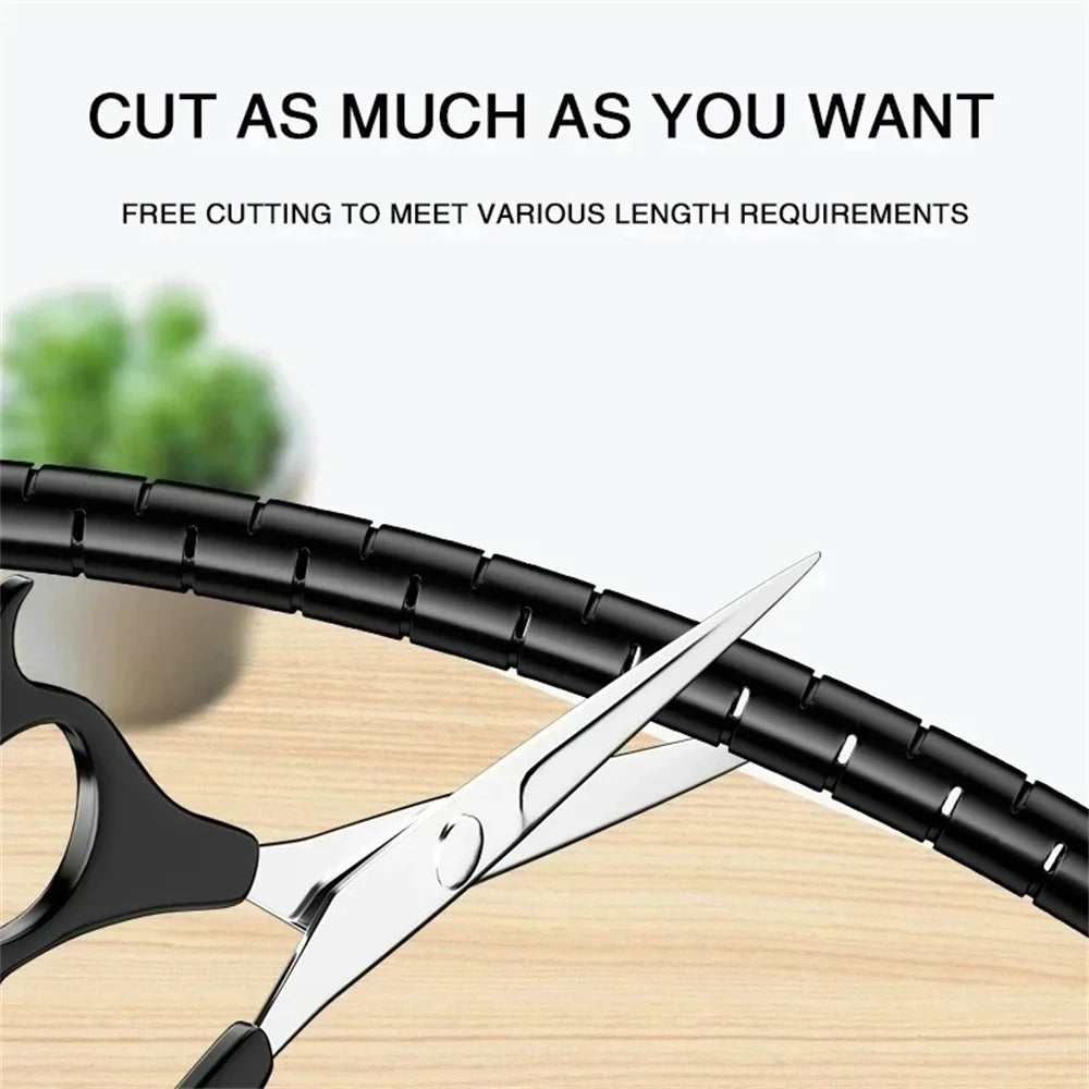 2M Flexible Spiral Cable Protector Wire 10/16mm Storage Wire Protection Cover Computer Cord Clip Organizer Management Tool