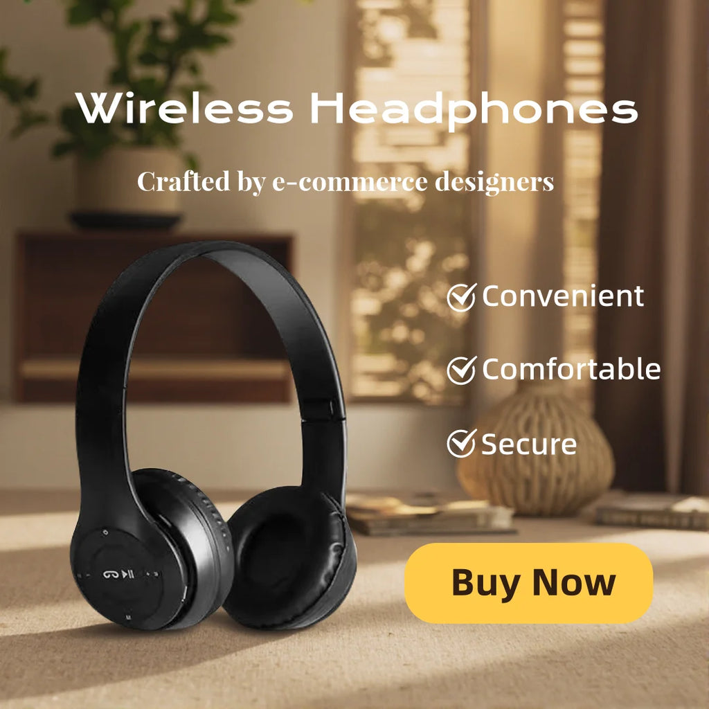Hifi Sound Bluetooth Headphones Wireless Over-Ear Headsets with Microphone Noise Reduction Comfortable for Travel And Home Use