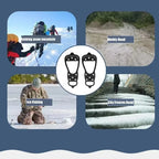 1Pair Shoe Spikes for Snow Footwear Winter Grip Walk Traction Cleats 8-Teeth for Outdoor Enthusiasts Men Women Adults Climbing