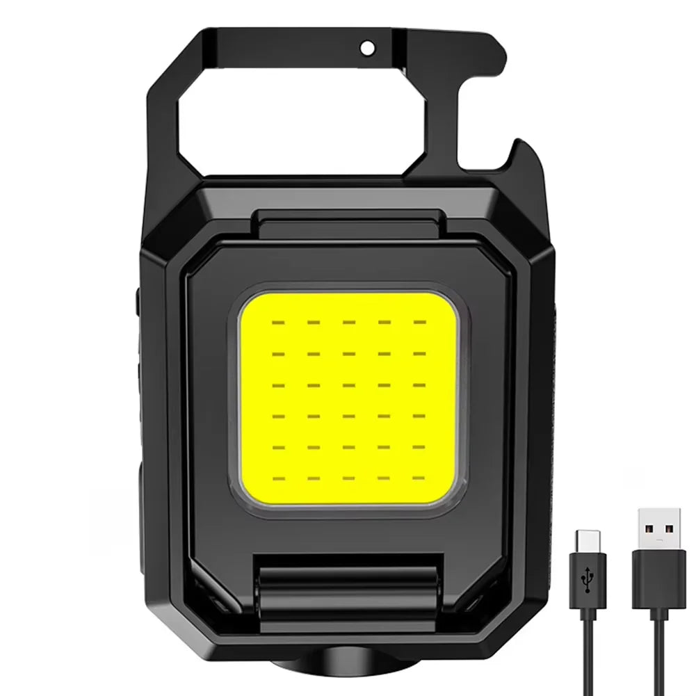 Super Bright MINI COB Keychain Flashlight Charging Lamp Camping Lights with Magnet 3 Lighting Modes for Camping Home