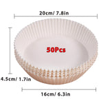 Air Fryer Paper 100pcs Disposable Air Frying Baking Paper Round Square Air Fryer Liners Baking Paper Air Fryer Accessories 50pcs