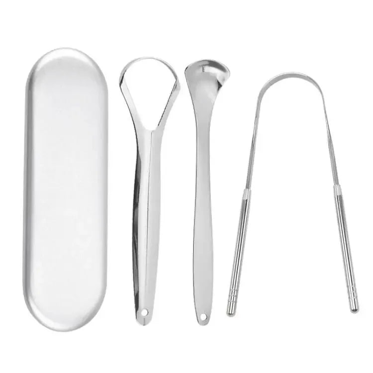 Outils de soins oraux en acier inoxydable, Brosse de langue de mauvaise haleine