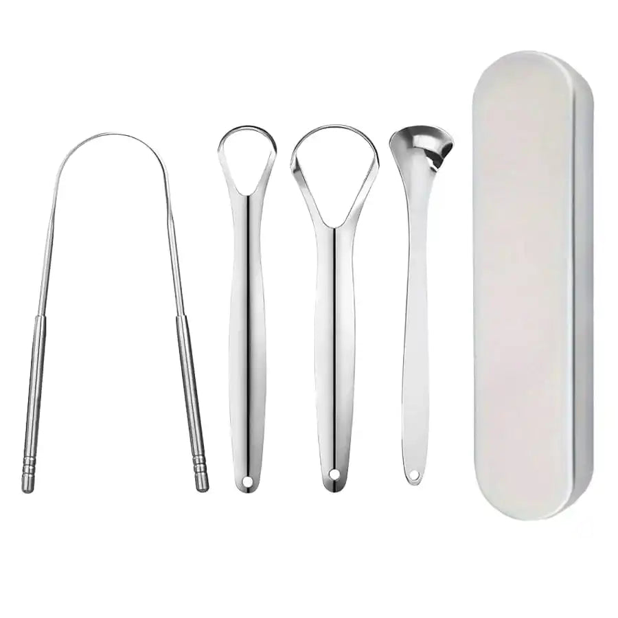 Outils de soins oraux en acier inoxydable, Brosse de langue de mauvaise haleine