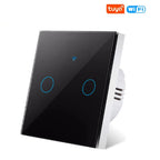 WiFi Smart Switch EU Light Wall Touch Switch 220V No Need Neutral Wire Tuya Smart Life Work with Alexa Google Home 1/2/3Gang