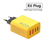 120W Total Fast Charging Quick Charger PD USB Type-C Wall Adapter for iPhone 16/15/14 Xiaomi Huawei Redmi Oneplus  Phone Charger