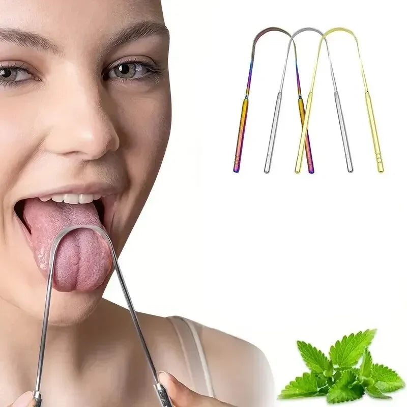 Outils de soins oraux en acier inoxydable, Brosse de langue de mauvaise haleine