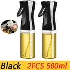 200/300/500ml Oil Spray Plastic Household Kitchen Oil Spray Bottle Or Oil Brush Nebulizing Mist Filling Cooking Dual Use BBQ