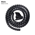 2M Flexible Spiral Cable Protector Wire 10/16mm Storage Wire Protection Cover Computer Cord Clip Organizer Management Tool