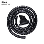 2M Flexible Spiral Cable Protector Wire 10/16mm Storage Wire Protection Cover Computer Cord Clip Organizer Management Tool