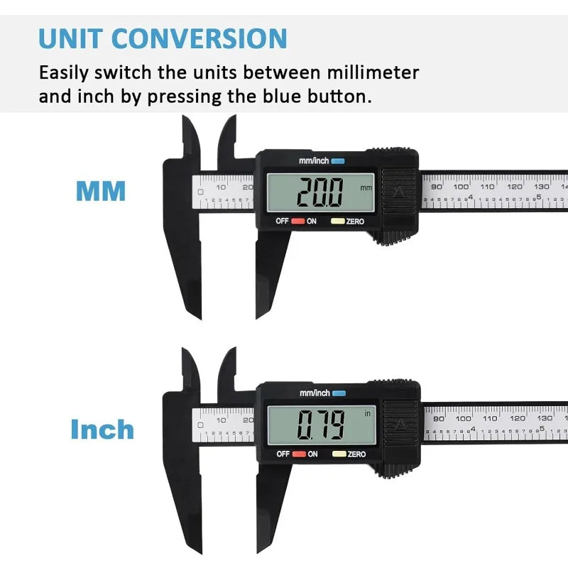 0-150mm High Strength Plastic Student Home Woodworking Gap Play Measuring Calipers Electronic Digital Calipers