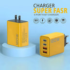 120W Total Fast Charging Quick Charger PD USB Type-C Wall Adapter for iPhone 16/15/14 Xiaomi Huawei Redmi Oneplus  Phone Charger
