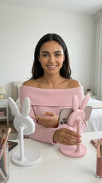 The cute Rabbit mobile phone stand desktop can lift and adjust the desktop phone accessories  phone stand  phone grip
