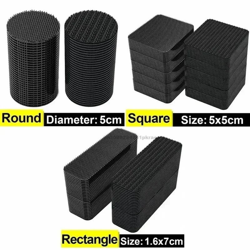Black Adhesive Tape Household Use Touches Fastener Pad Fixed Patch Double Sided Mat Grip Strap Self-adhesive DIY Apparel