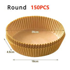 Air Fryer Paper 100pcs Disposable Air Frying Baking Paper Round Square Air Fryer Liners Baking Paper Air Fryer Accessories 50pcs