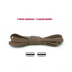 1 Pair Non-Removable Shoelaces Capsule Buckle Elastic Design for Fashionable Board and Sports Shoes