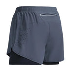 Men's Running Shorts Quick-drying Fitness Black Double Layer Shorts Men New Sport Workout Training Bodybuilding Short Pants