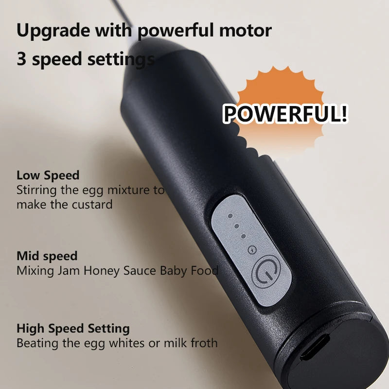 MINl Mik Frother USB Rechargeable 3 Vitesses Mousse Machine À Café Mélangeur À Poignée Électrique Mélangeur D'œufs Beater Outils De Cuisson Chauds