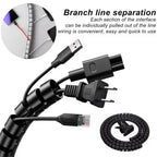2M Cable Organizer Cable Tube Clip Flexible Spiral Wire Protector Computer Cord Protective Tube Clip Desk Tidy Management Tools