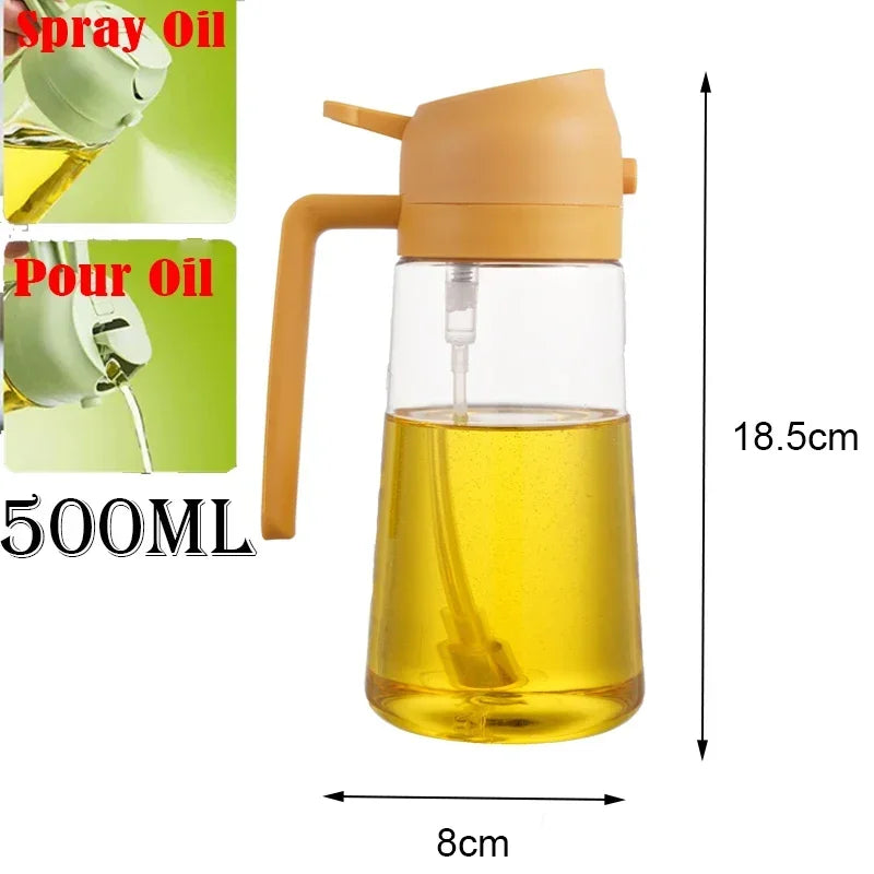 200/300/500mlOil Spray Plastic Household Kitchen Oil Spray Bottle Or Oil Brush Nebulizing Mist Filling Cooking Dual Use BBQ
