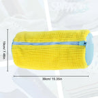 Fluffy Fiber Shoe Washing Bag 360° Surround Cleaning Reusable Durable Machine-Washable Laundry Bag with Zipper Closure (1pc)