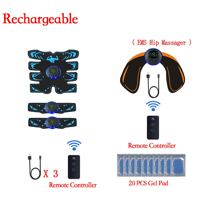 EMS Muscle Stimulator Smart Electric Fitness Abdominal Training Weight Loss Stickers Muscle Relax Body Slimming Shaping Massager