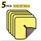 1/2/6/10pcs Microfiber Cleaning Towel Thicken Soft Drying Cloth Car Body Washing Towels Double Layer Clean Rags Car Accessories
