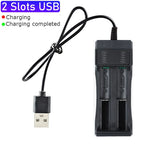 18650 Battery Charger 1/2/4 Slots Dual 18650 Charging 3.7V  Rechargeable Lithium Battery USB Charger For 16340 14500 18650