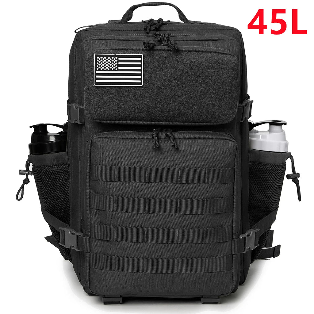 25/45L Women/men Tactical Backpack School bag Outdoor camping equipment back pack Gym Rucksack Treeking with Dual Cup Holder