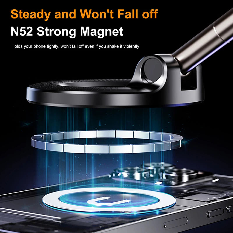 K007 Strong Magnetic Car Phone Holder Foldable Design 360° Adjustable Vacuum Mount for Car/Desk/Bathroom/Universal Use Holder