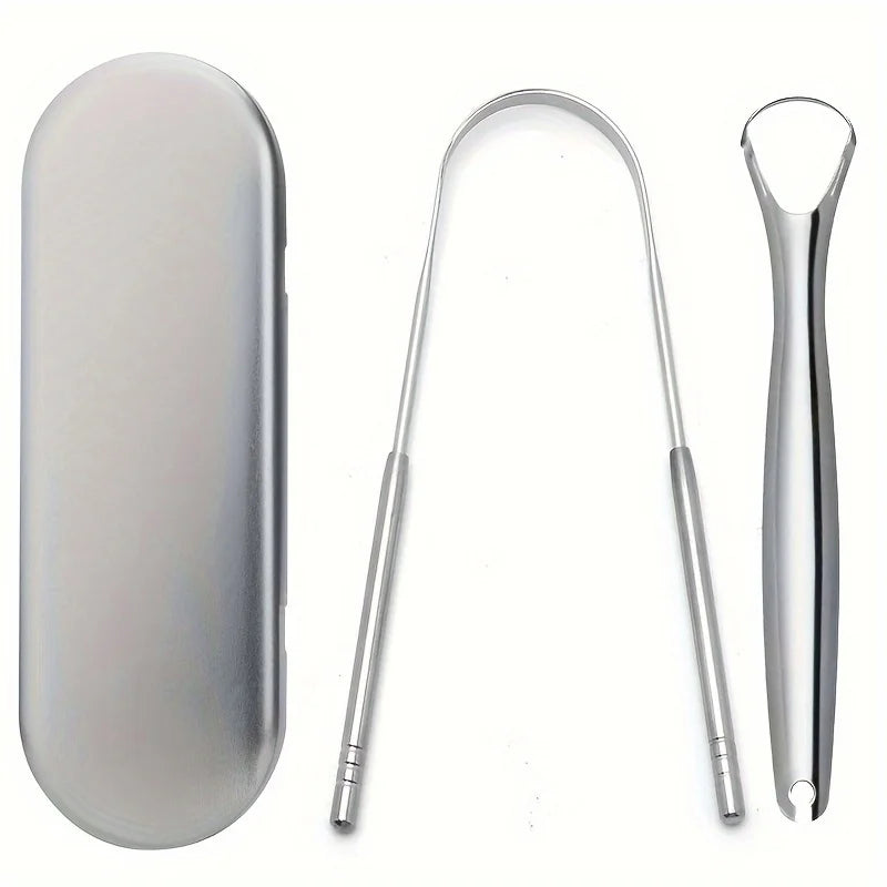 Outils de soins oraux en acier inoxydable, Brosse de langue de mauvaise haleine