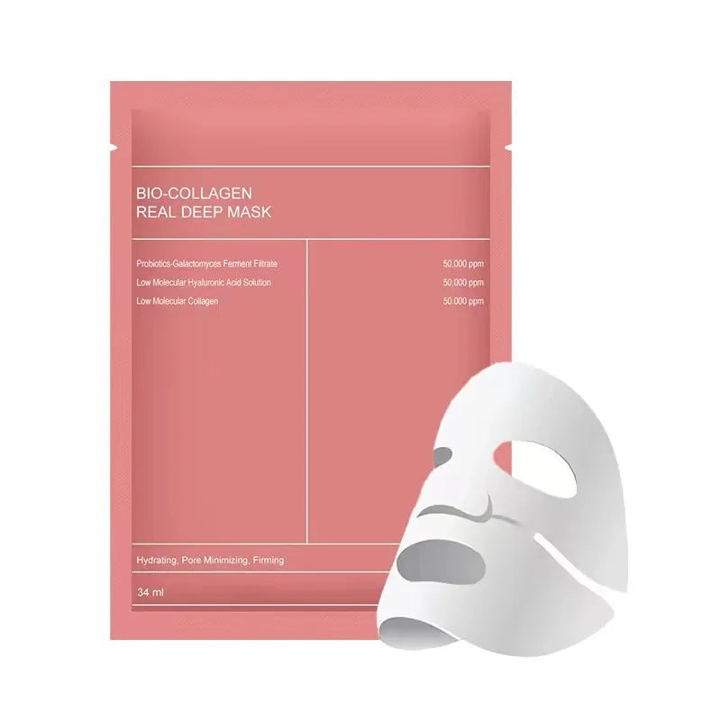 1/5/10PCs Bio Collagen Face Mask Shrink Pores Deep Hydrating Overnight Mask Moisturizing Refreshing Brightening Face Skin Care