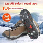 1Pair Shoe Spikes for Snow Footwear Winter Grip Walk Traction Cleats 8-Teeth for Outdoor Enthusiasts Men Women Adults Climbing