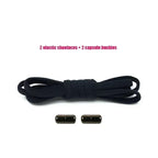 1 Pair Non-Removable Shoelaces Capsule Buckle Elastic Design for Fashionable Board and Sports Shoes
