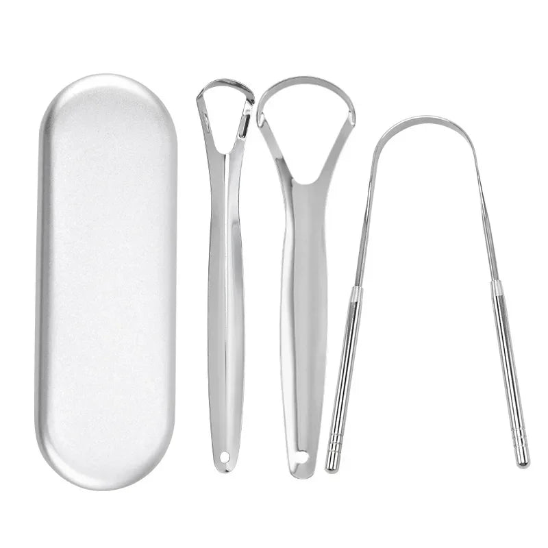 Outils de soins oraux en acier inoxydable, Brosse de langue de mauvaise haleine