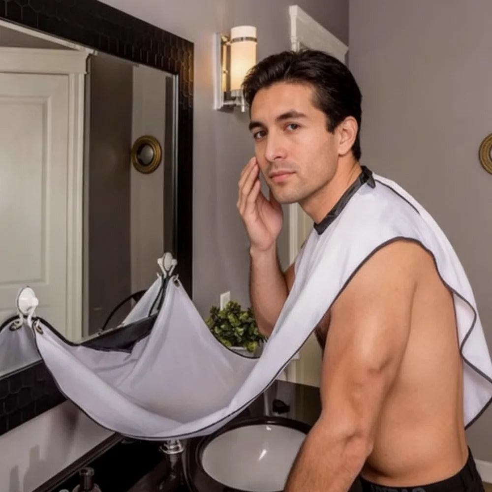 Male Shaving Apron Beard Catcher Cape Care Bib Face Shaved Hair Adult Bibs Shaver Cleaning Hairdresser for Man Clean Apron Gift