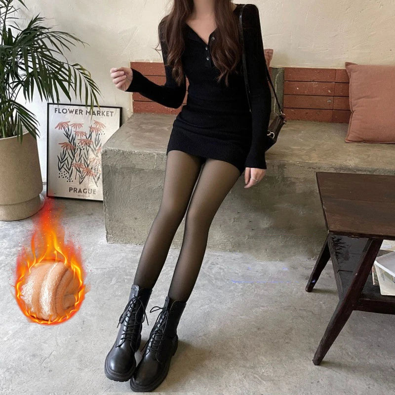 Leggings Thermiques Femmes Hiver Chaud Sexy Élastique