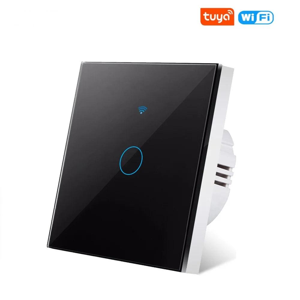WiFi Smart Switch EU Light Wall Touch Switch 220V No Need Neutral Wire Tuya Smart Life Work with Alexa Google Home 1/2/3Gang