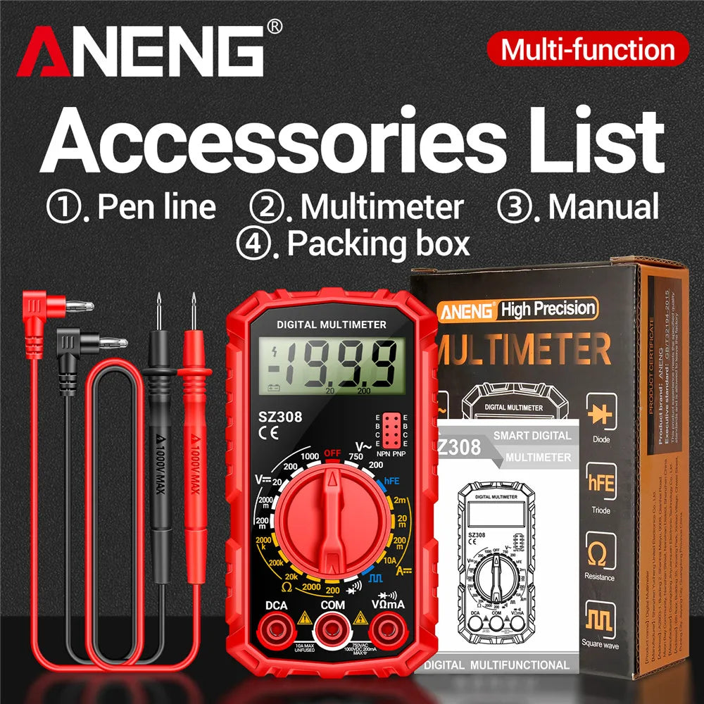 Multimeter Tester Pen Suit ANENG Multimeters 1999 Counts 24-250V Voltage Detector Meter Diagnostic Breakpoint Finder