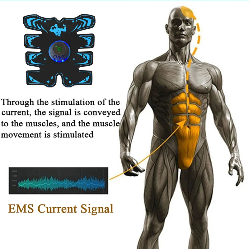 EMS Muscle Stimulator Smart Electric Fitness Abdominal Training Weight Loss Stickers Muscle Relax Body Slimming Shaping Massager