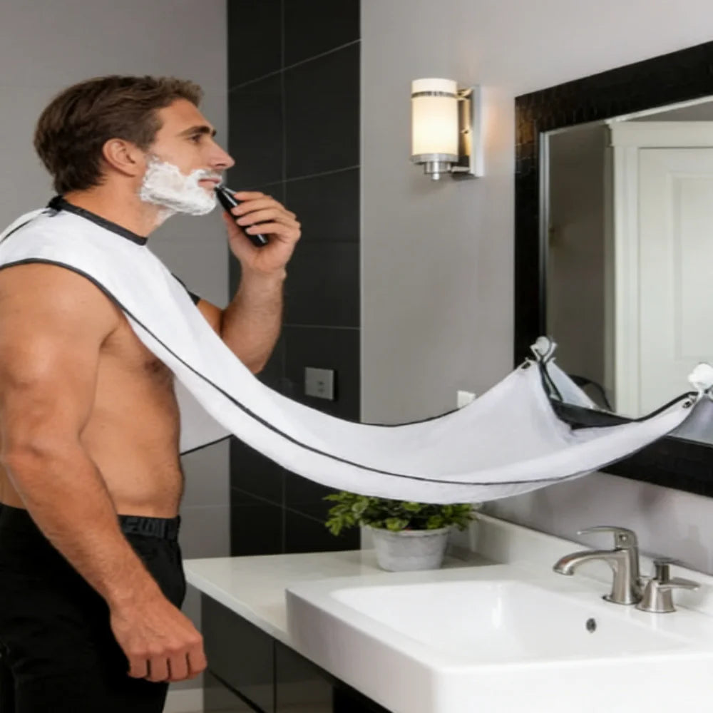 Male Shaving Apron Beard Catcher Cape Care Bib Face Shaved Hair Adult Bibs Shaver Cleaning Hairdresser for Man Clean Apron Gift