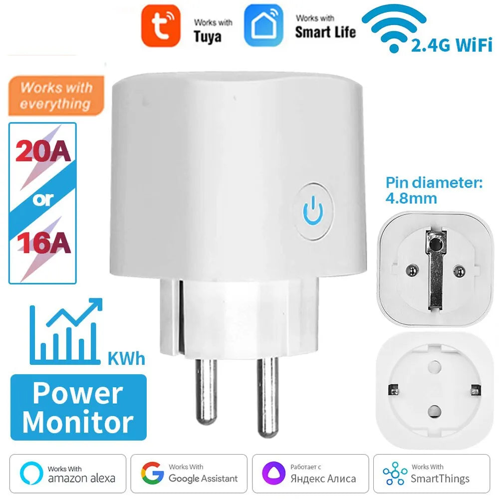Smart Plug WIFI/Zigbee EU Smart Socket With Power Monitor Timing Voice Control Smart Home DIY Works Whit Alexa Google Home Alice