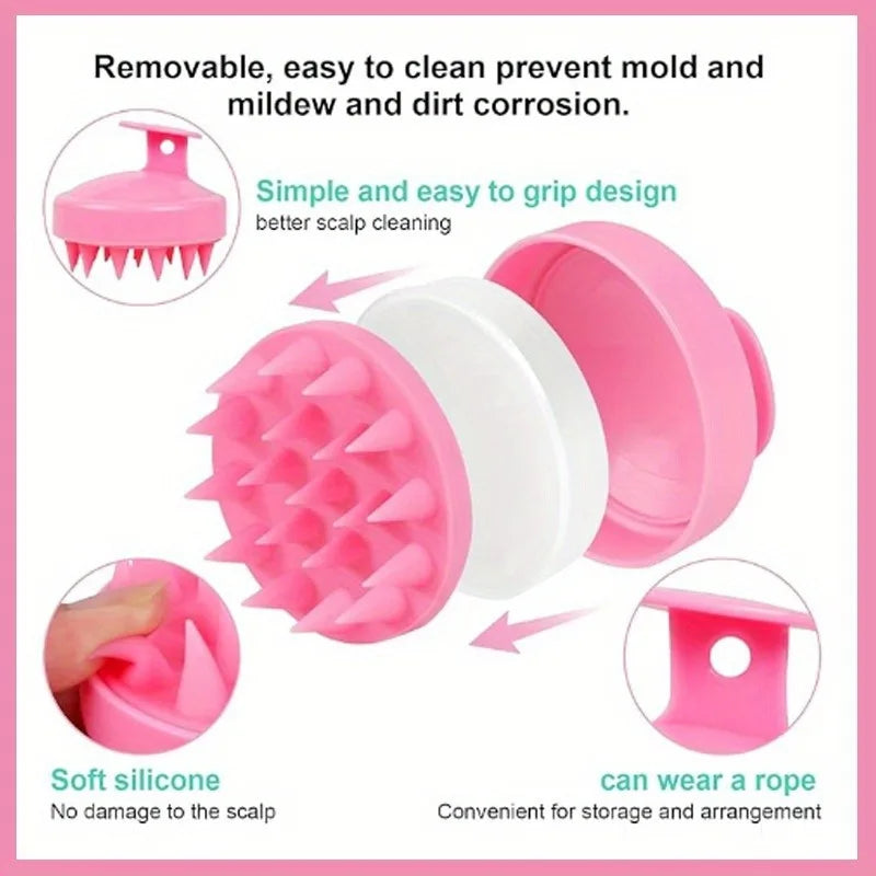 Silicone Head Scalp Massage Comb Hair Washing Brush Soft Scalp Massager for Hair Growth Shampoo Brush Shower Comb Hair Care