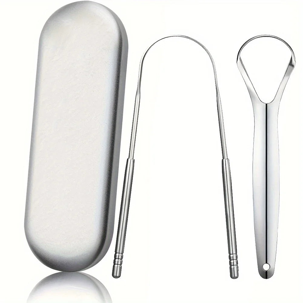 Outils de soins oraux en acier inoxydable, Brosse de langue de mauvaise haleine