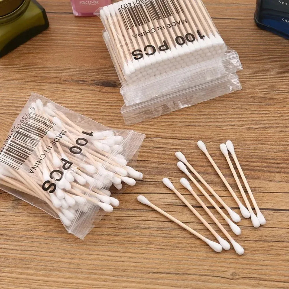 Pointed Tip Cotton Swabs  Count Double Pointed Cotton Buds Precision Tips with Bamboo Sticks for Makeup Nail Tools Personal