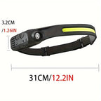 1pcs Rechargeable Headlamp, Portable 5LED Headlight Torch, Portable Working Light, Fishing Camping Head Light For Travel, Campin