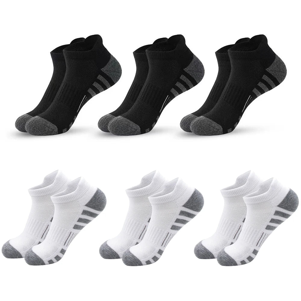 3 Pairs Ankle Athletic Running Socks Cushioned  Breathable Low Cut Sports Tab Socks For Men And Women