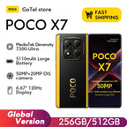 【Brand+】POCO X7 Smartphone Dimensity 7300-Ultra 6.67"120Hz AMOLED Display 45W 5110mAh 50MP Camera IP68 Xiaomi HyperOS NFC