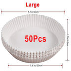 Air Fryer Paper 100pcs Disposable Air Frying Baking Paper Round Square Air Fryer Liners Baking Paper Air Fryer Accessories 50pcs