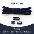 1 Pair Non-Removable Shoelaces Capsule Buckle Elastic Design for Fashionable Board and Sports Shoes